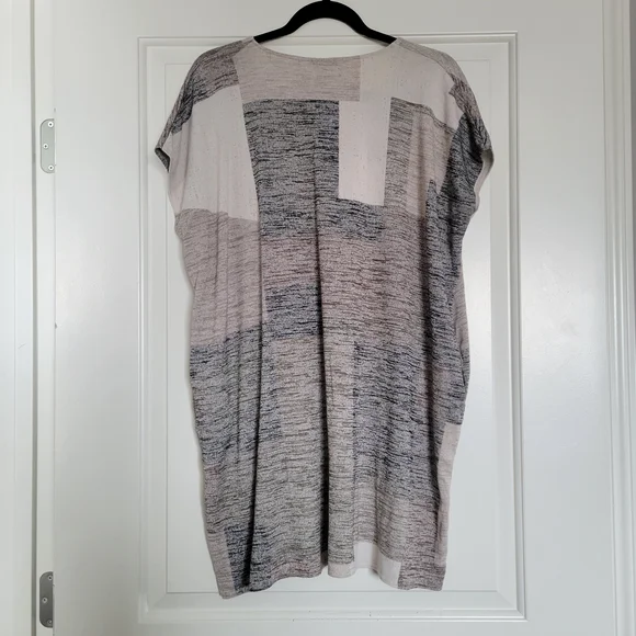 Wilfred Free Geometric Sleeveless Patchwork Neutral Colour Tunic - Picture 2 of 7